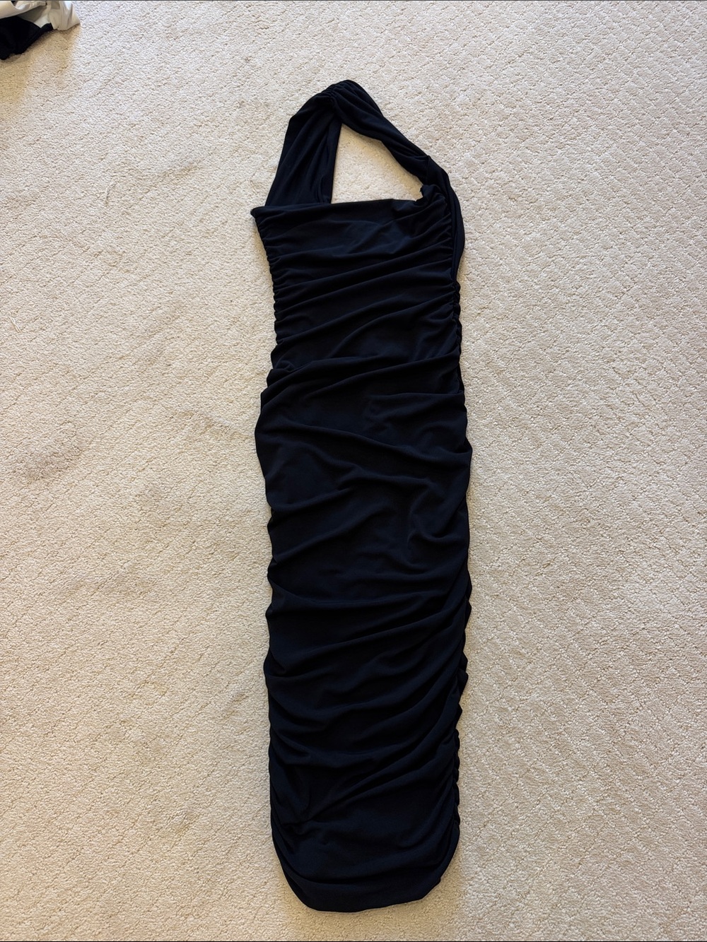 Nookie Black One-Shoulder Ruched Women’s Dress